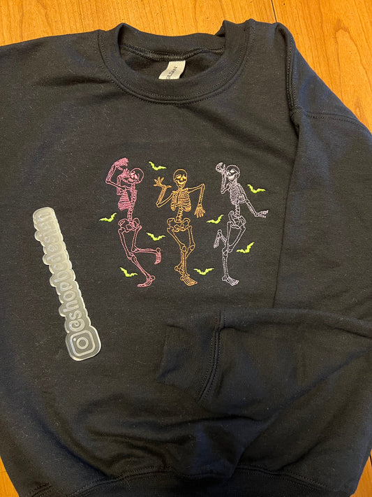 Neon Dancing Skeletons