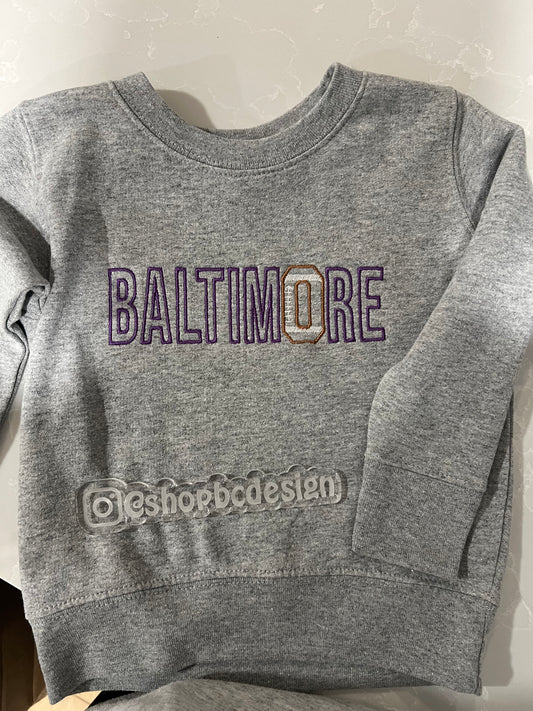 Baltimore Football Crewneck 2024 Kids