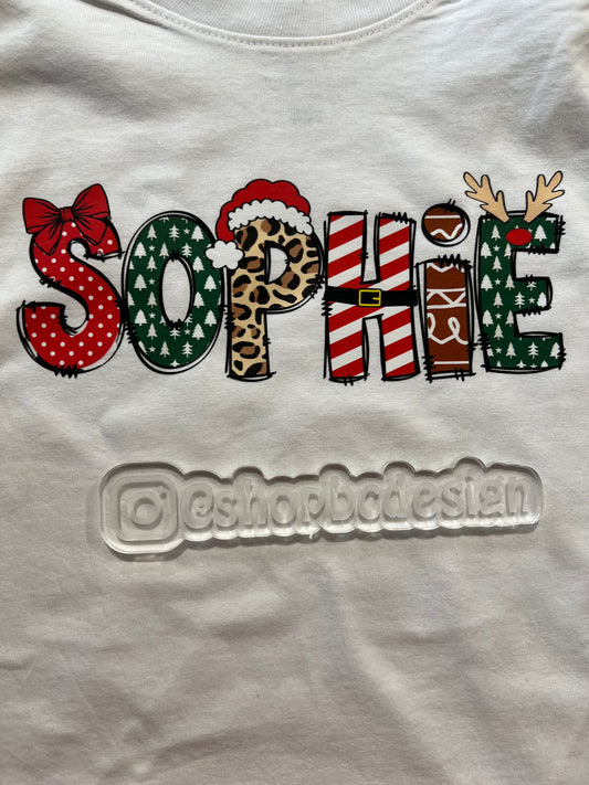 CUSTOM name Christmas Doodle
