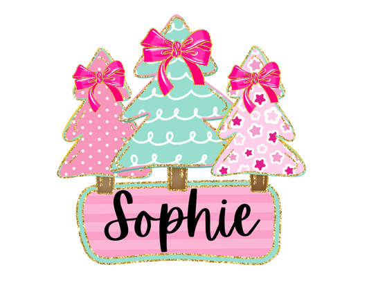 CUSTOM name Glitter Christmas Trees