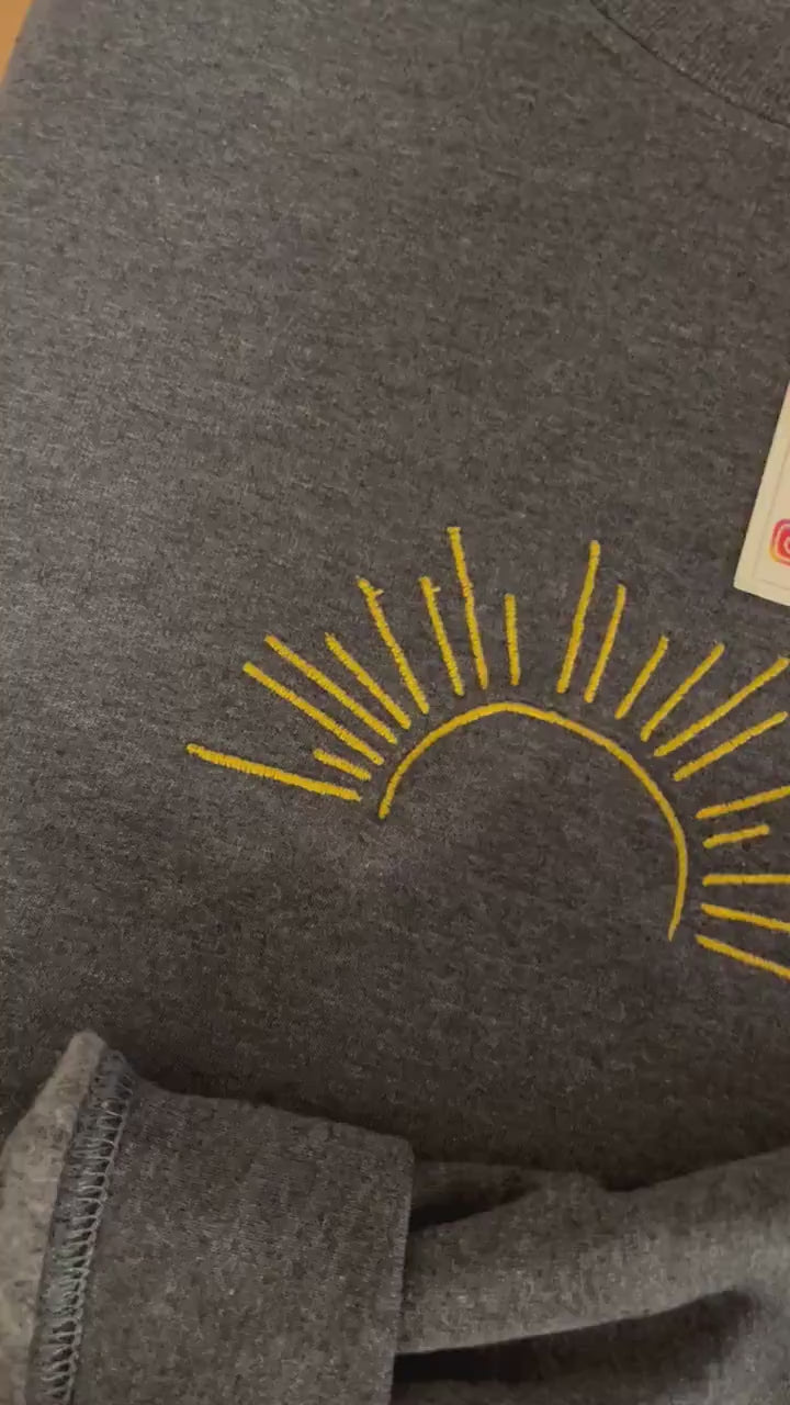 Boho Sun Shirt Embroidered Crew Neck Birthday Gift For Her Sunrise