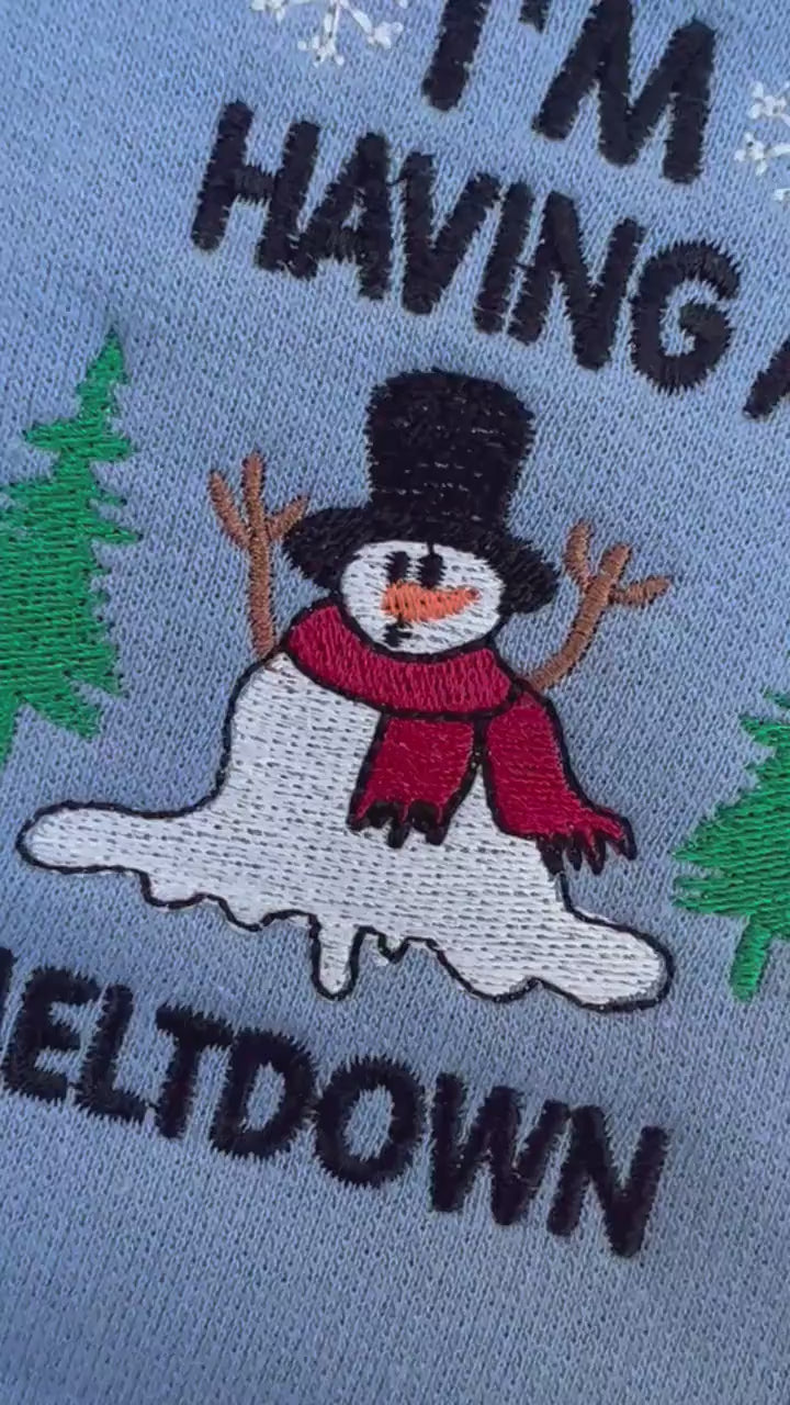 Christmas Sweatshirt Embroidered Christmas Shirt Funny Christmas Gift Snowman