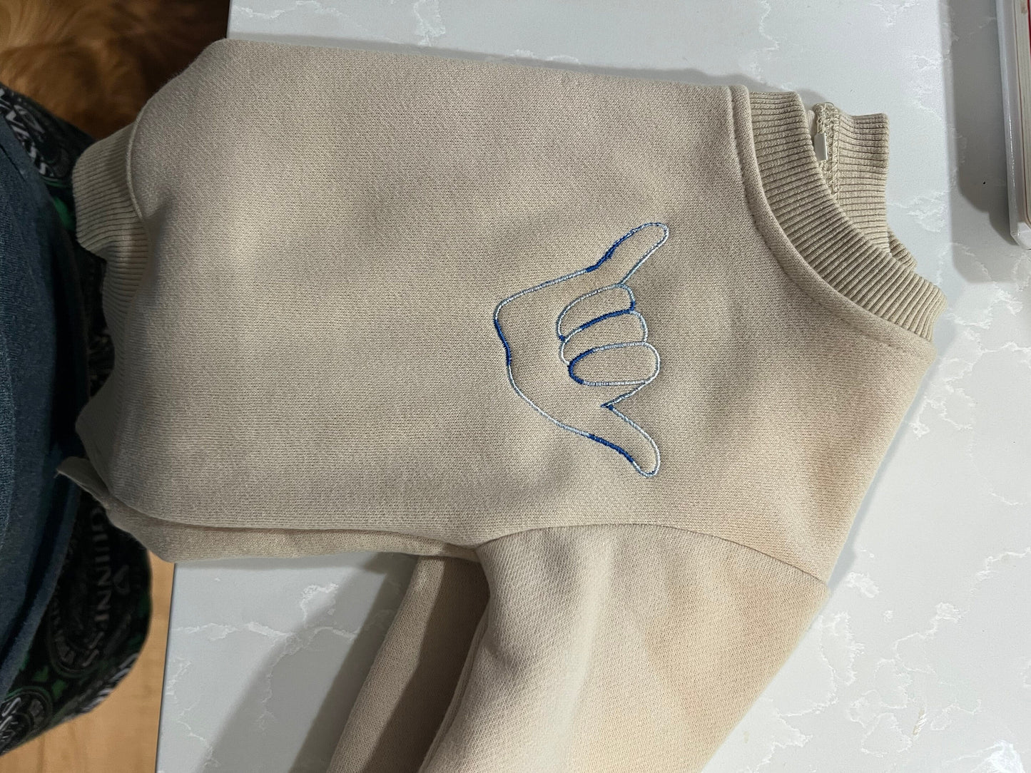 Embroidered Toddler Sweatshirt Birthday Gifts For Kids Shaka