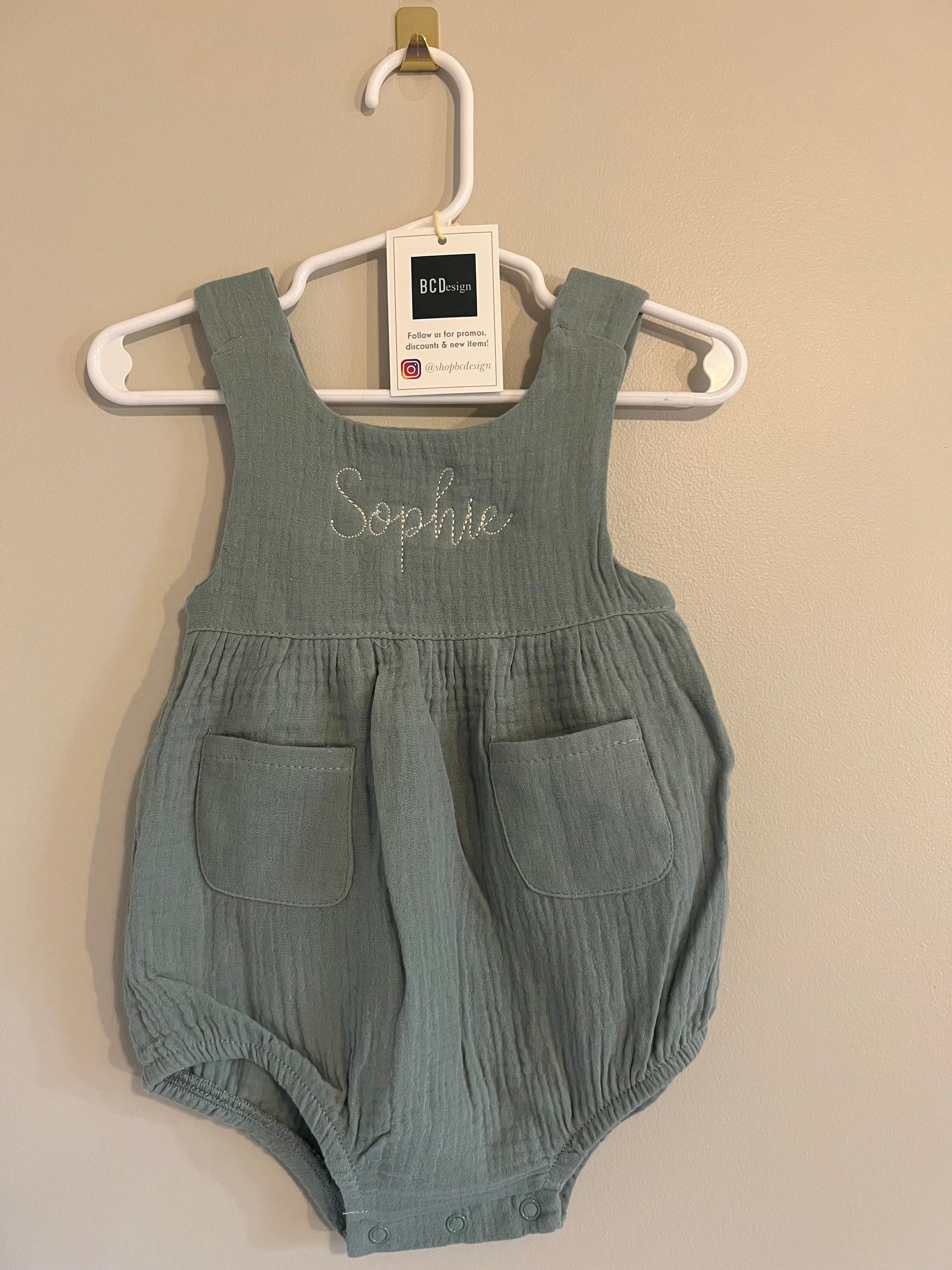 Custom Embroidered Baby Girl Outfit Baby Name Outfit Summer Baby Romper