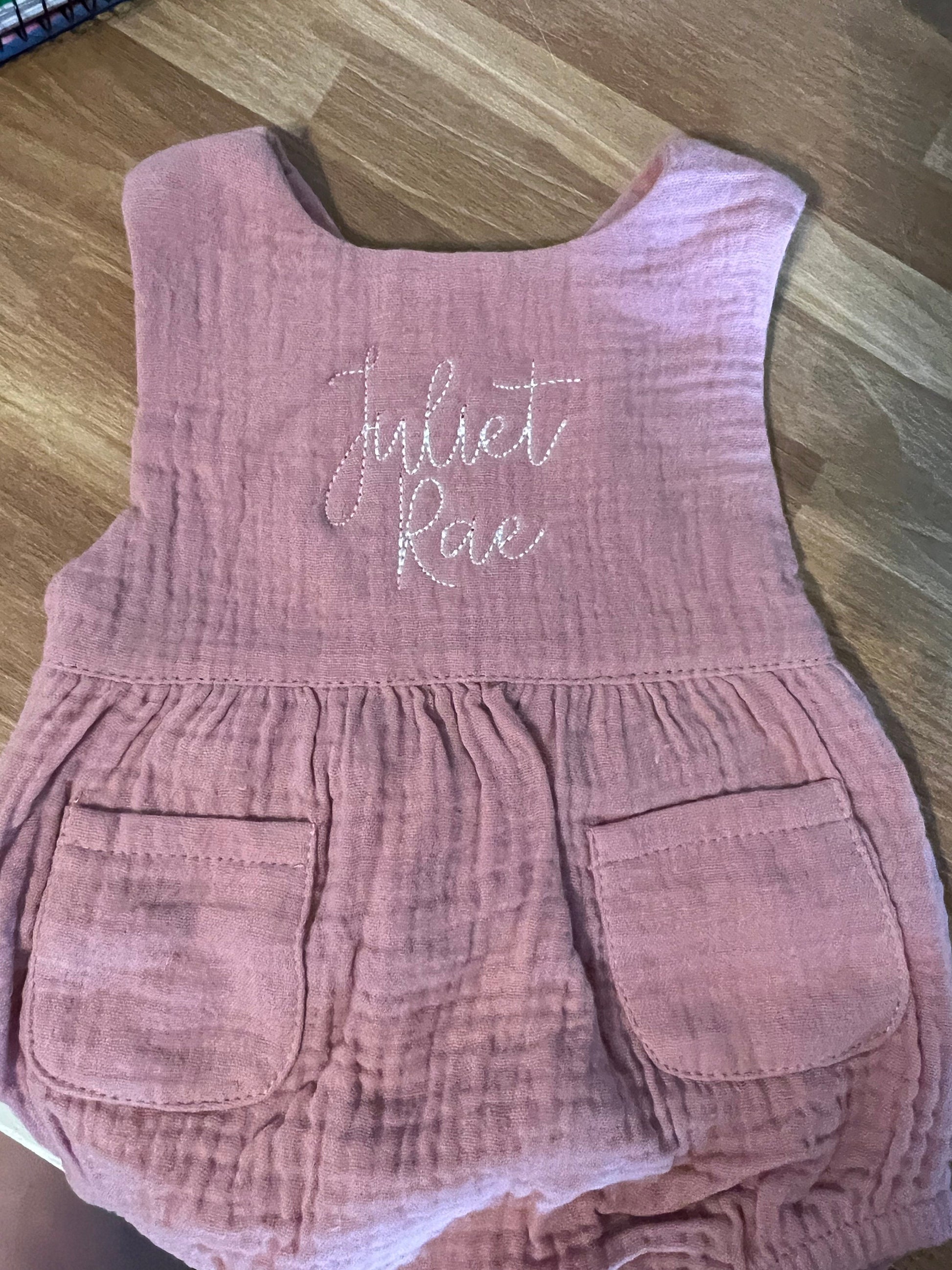 Custom Embroidered Baby Girl Outfit Baby Name Outfit Summer Baby Romper