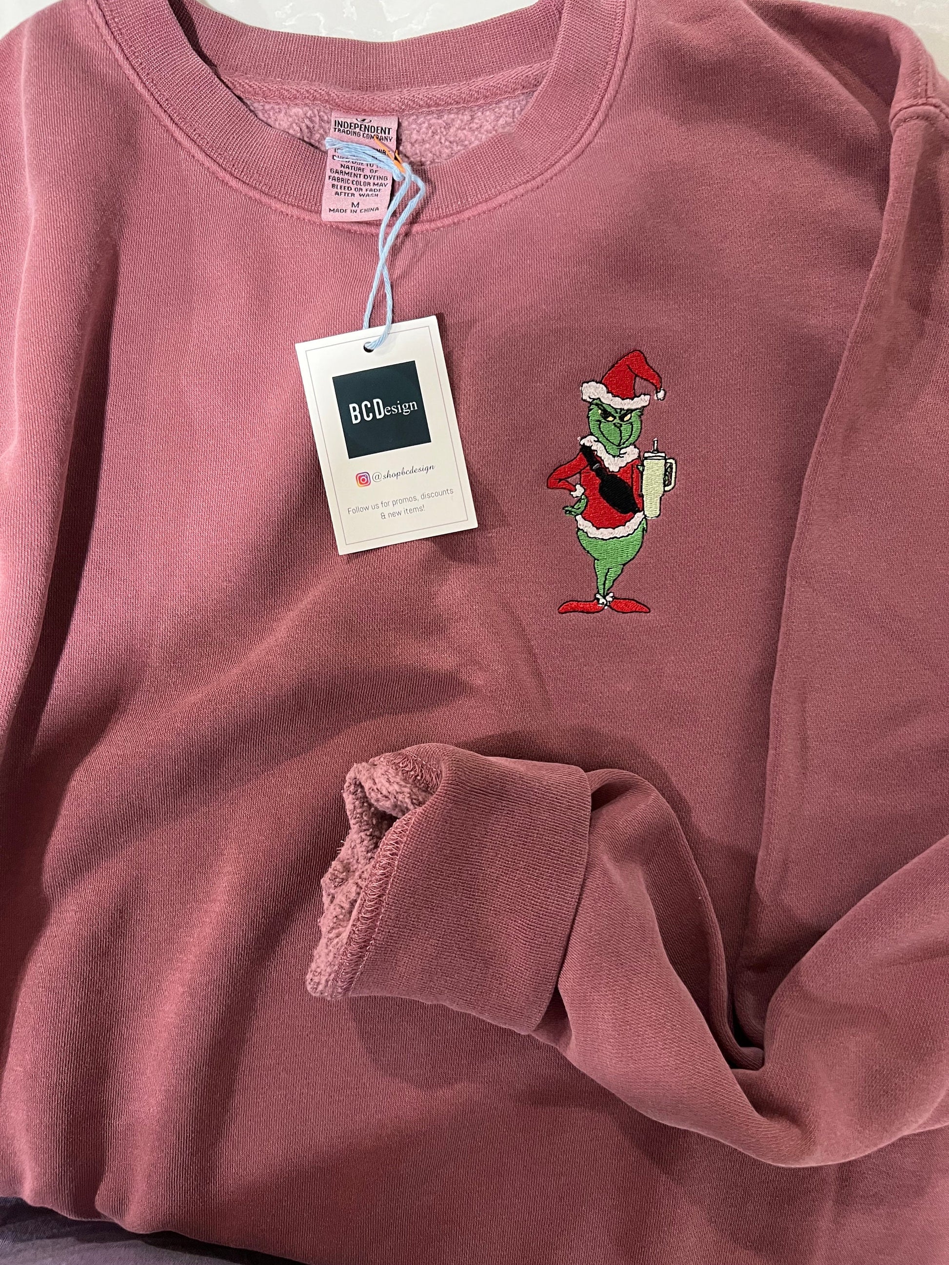 Christmas Crewneck For Her Christmas Shirt Cute Christmas Sweatshirt Mean Green Guy Crossbody Boujee Embroidered Sweatshirt