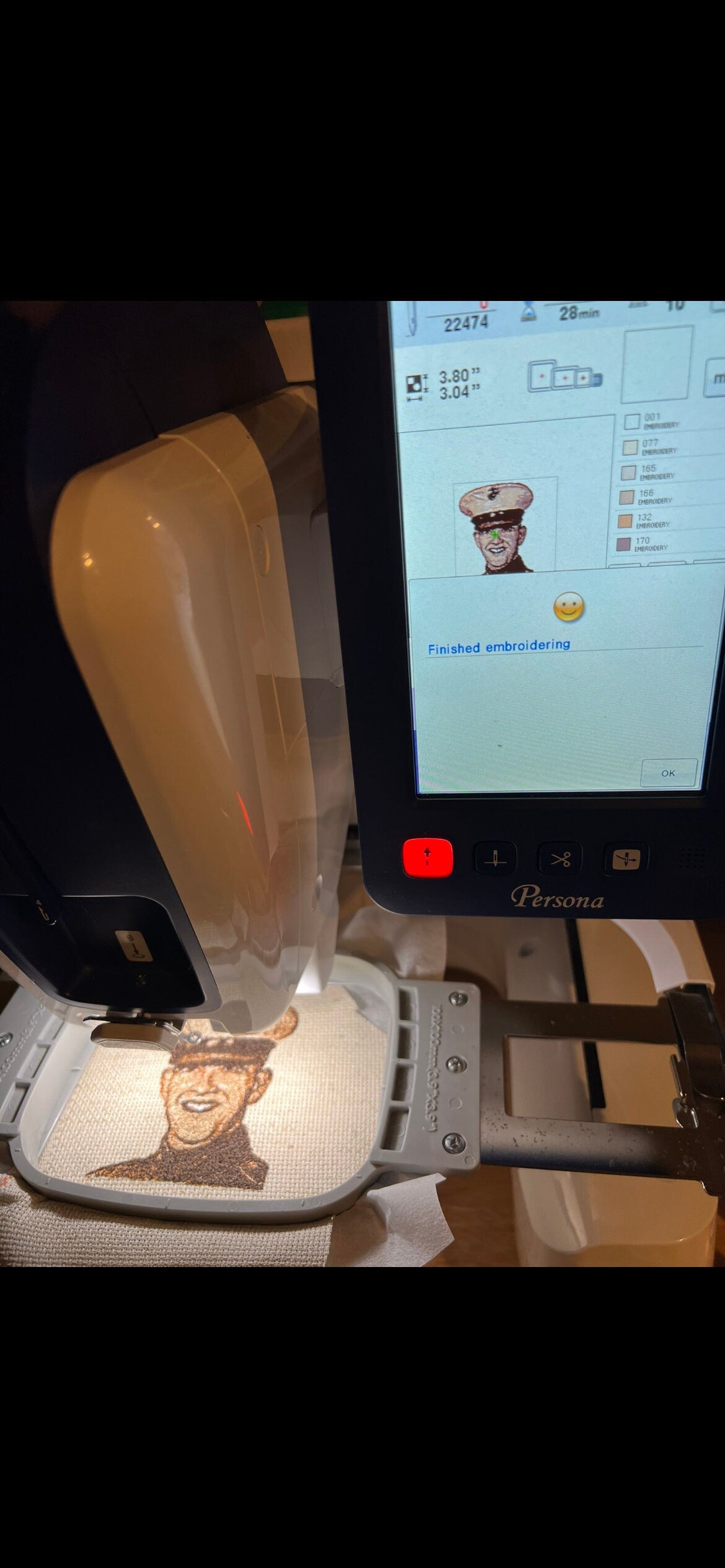 Custom Portrait Christmas Ornament Embroidered Gift