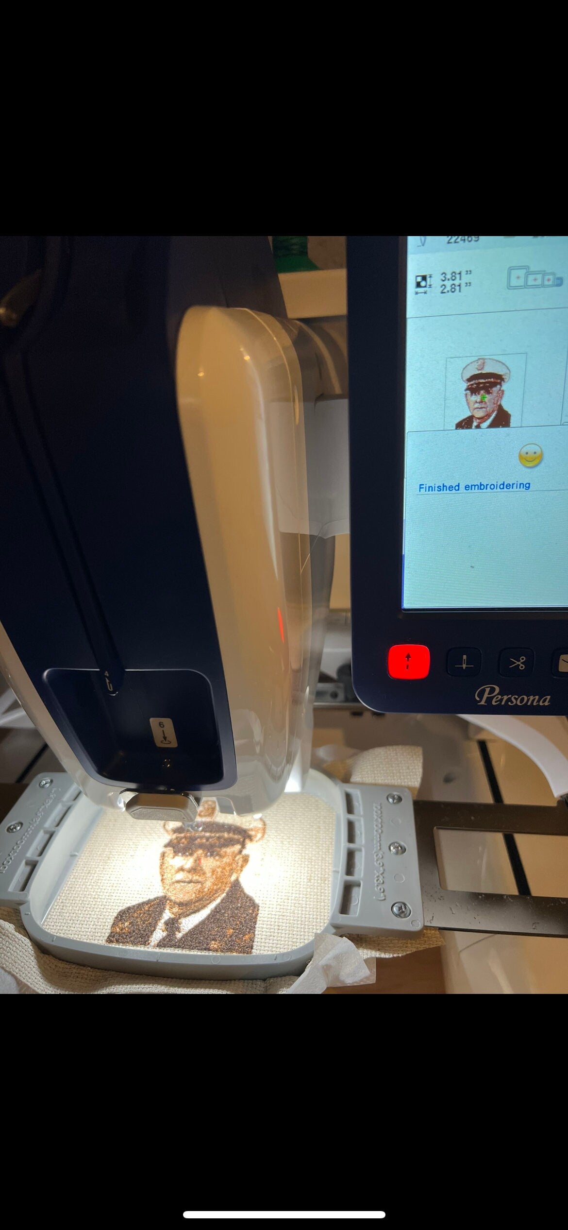 Custom Portrait Christmas Ornament Embroidered Gift