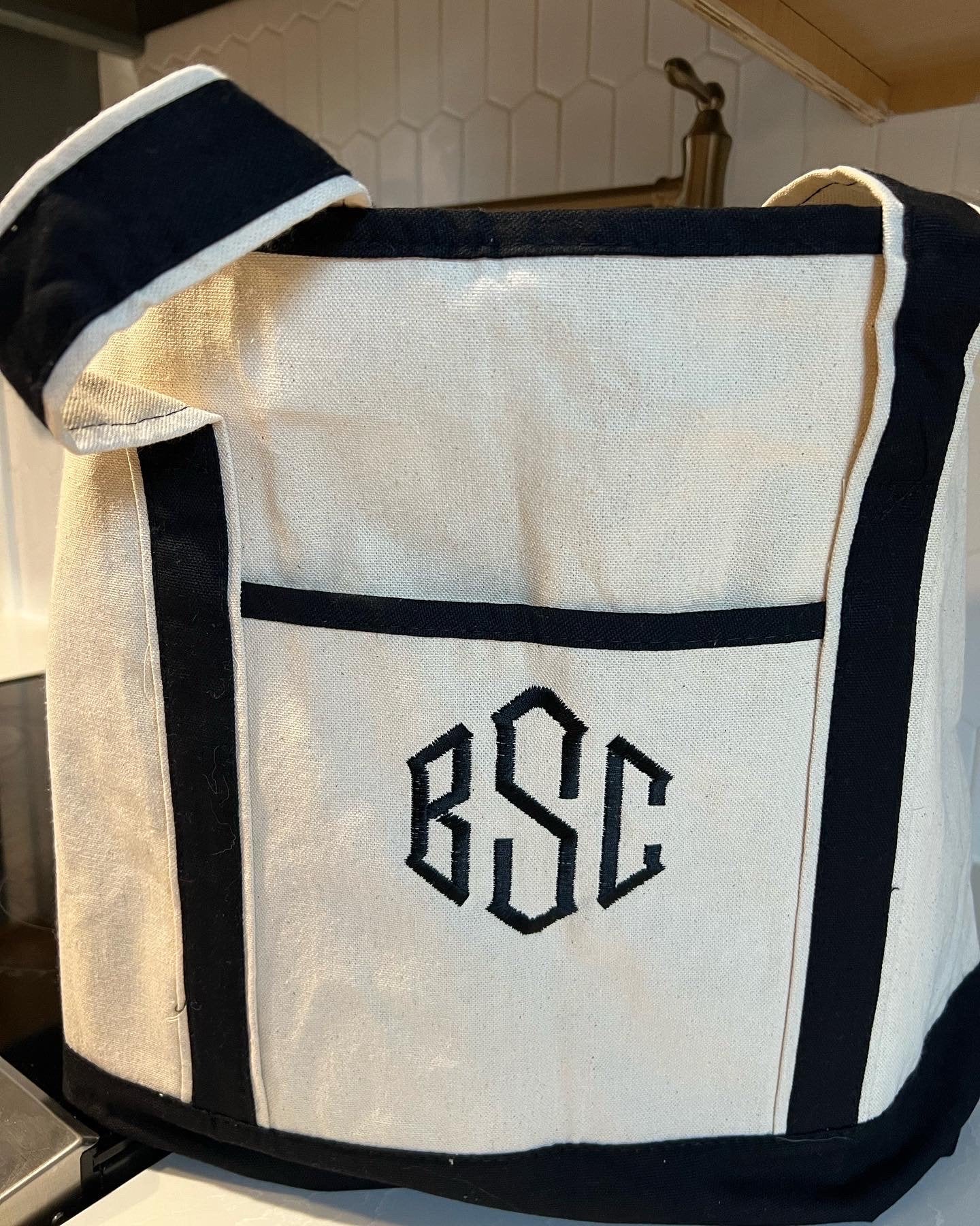 Embroidered Tote Bag Personalized Bag Customized Gift For Mom Birthday Grocery Bag