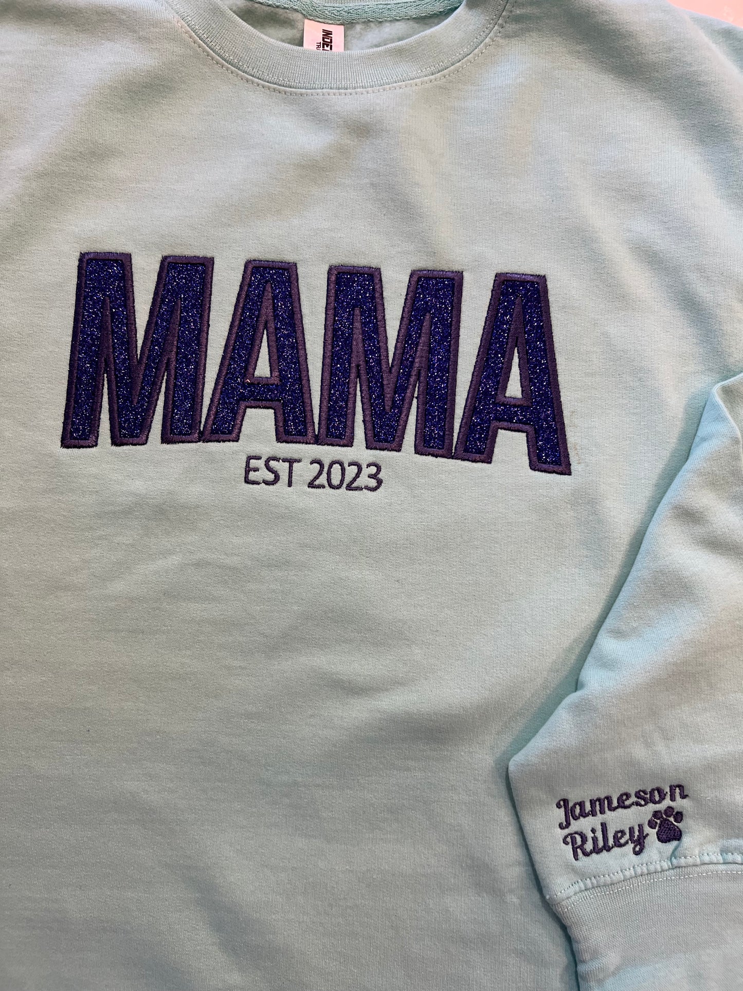 Custom MAMA sweatshirt with customer provided fabric