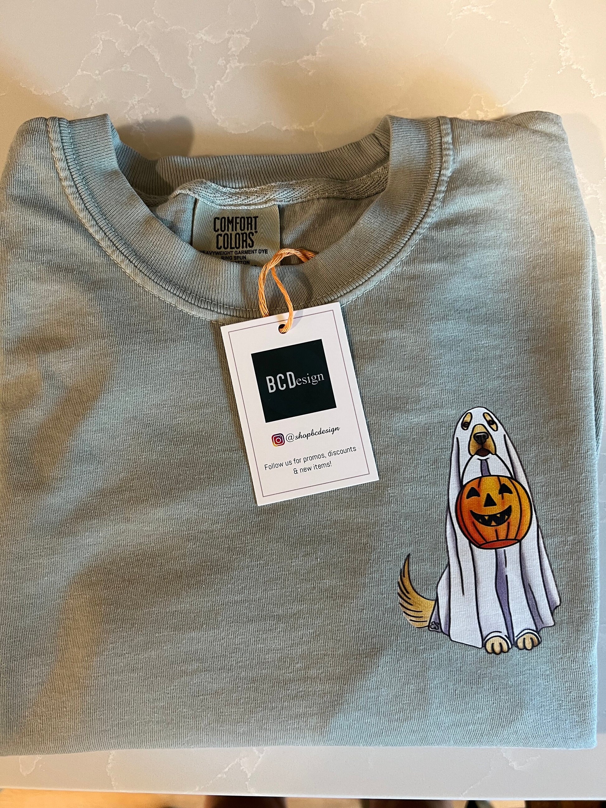 Halloween Tshirt Dog Ghost Comfort Colors Trendy Spooky Season Shirt Unique Gifts For Friend Golden Retriever