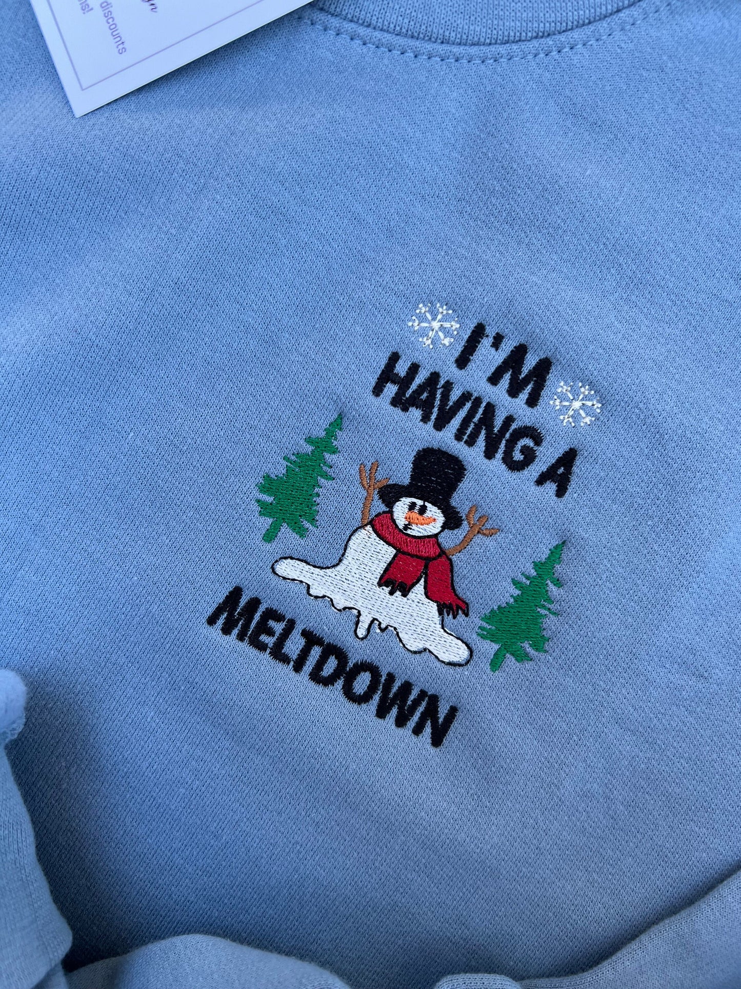 Christmas Sweatshirt Embroidered Christmas Shirt Funny Christmas Gift Snowman