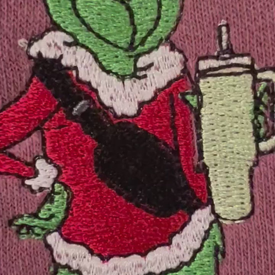 Christmas Crewneck For Her Christmas Shirt Cute Christmas Sweatshirt Mean Green Guy Crossbody Boujee Embroidered Sweatshirt
