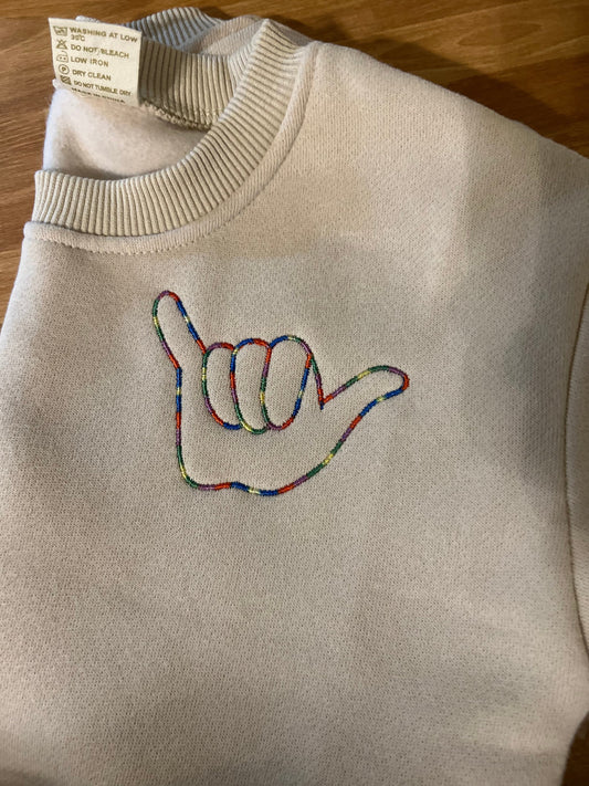 Embroidered Toddler Sweatshirt Birthday Gifts For Kids Shaka