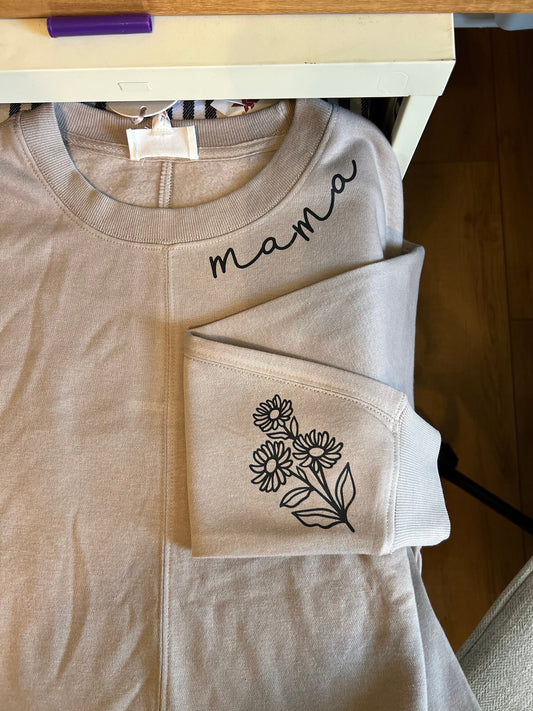 Mother's Day Gift For Mothers Day Shirt Custom Mama Shirt Minimalist Mom Crewneck