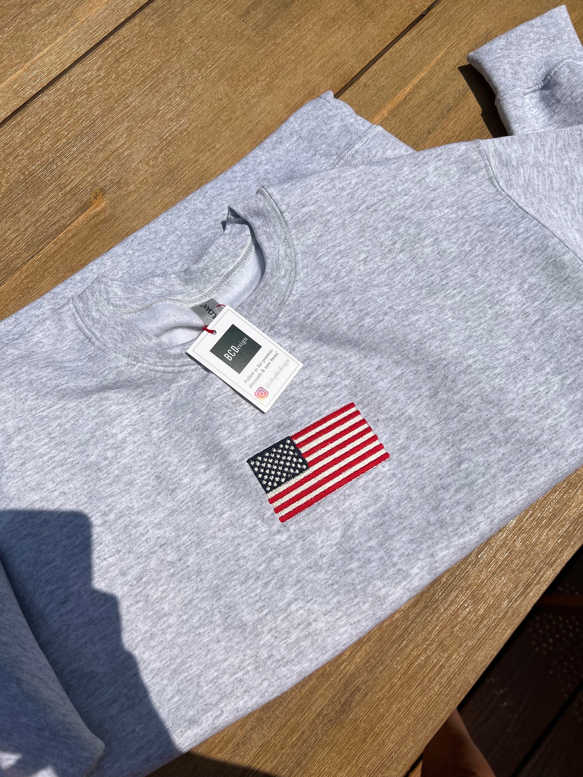 Flag Sweatshirt Comfort Colors Gifts For Her Embroidered Shirt Crewneck 4th of July Shirt