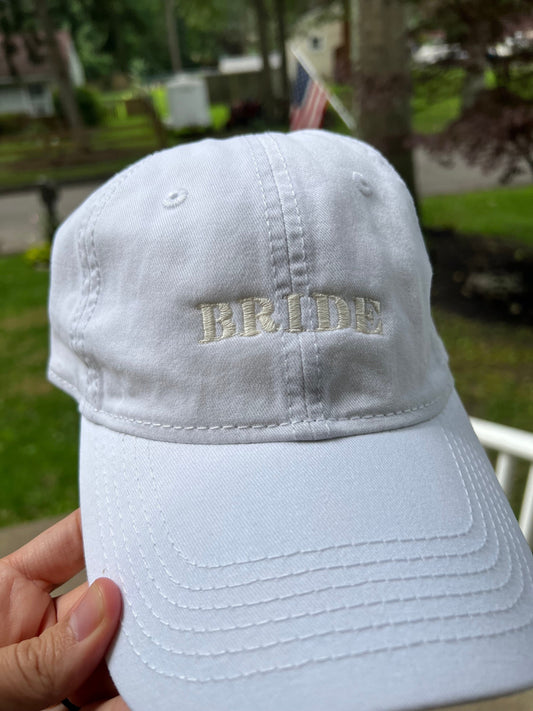 Bride Hat Bridal Shower Gift For Her Embroidered Baseball Hat