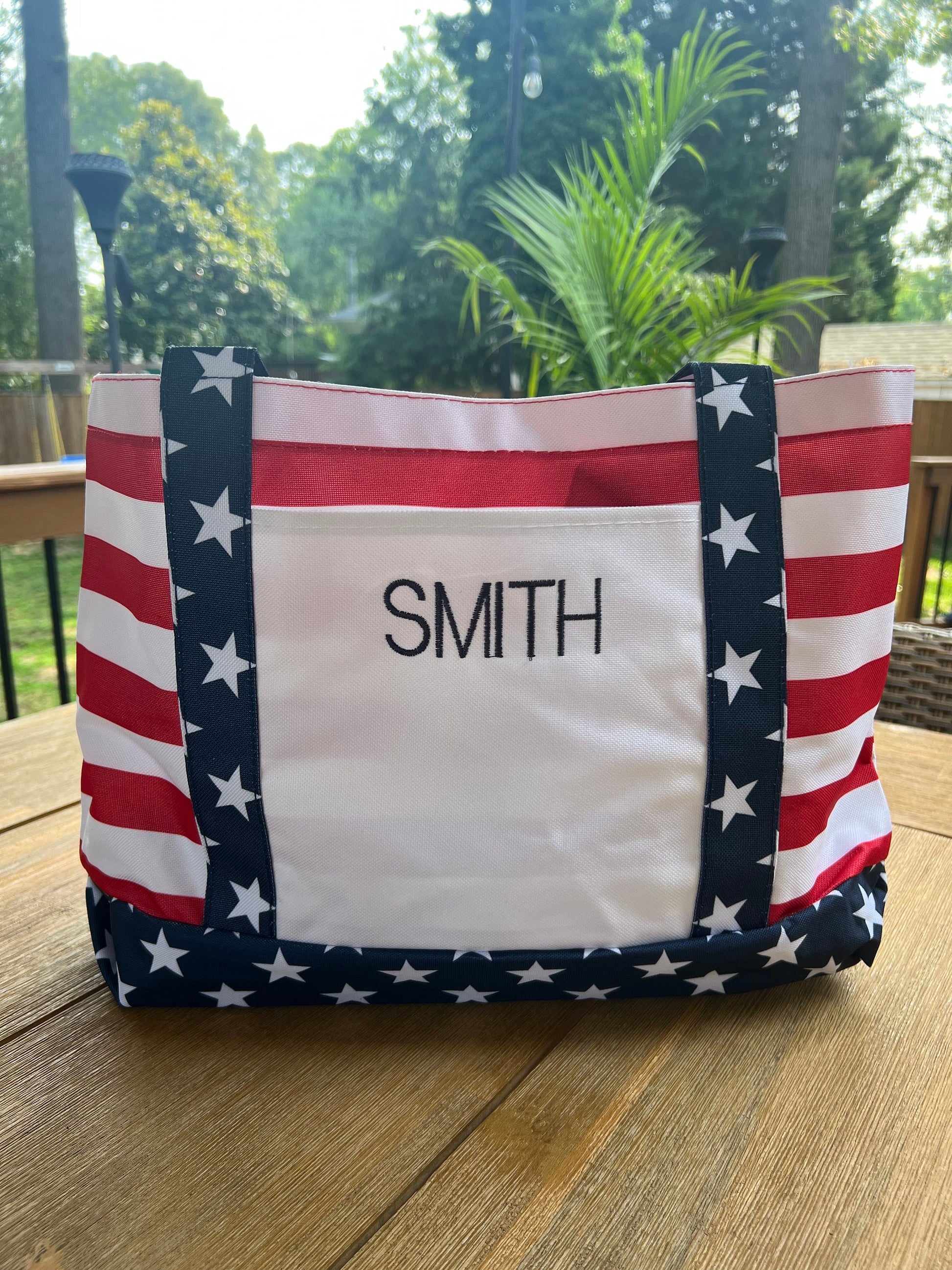 Embroidered Flag Boat Bag Waterproof Patriotic Bag Customized Gift For Dad Birthday