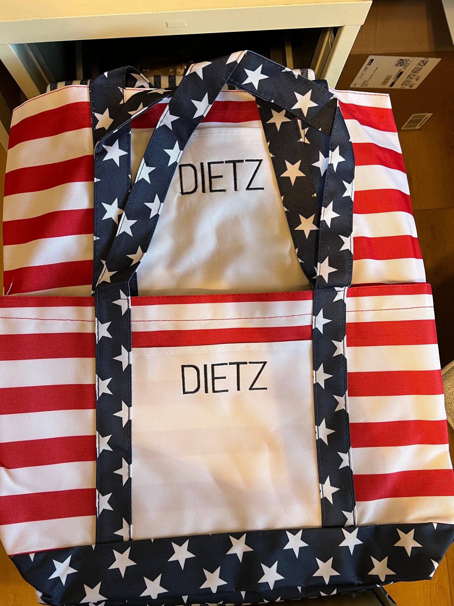 Embroidered Flag Boat Bag Waterproof Patriotic Bag Customized Gift For Dad Birthday