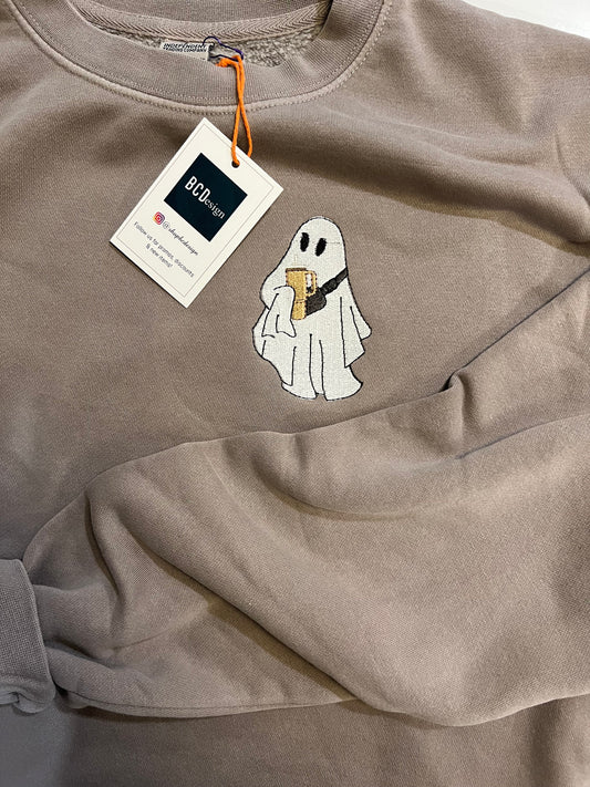 Halloween Sweatshirt Ghost Embroidered Shirt Spooky Gift For Friend Halloween Crewneck Ghosts Cute Halloween Funny Ghost