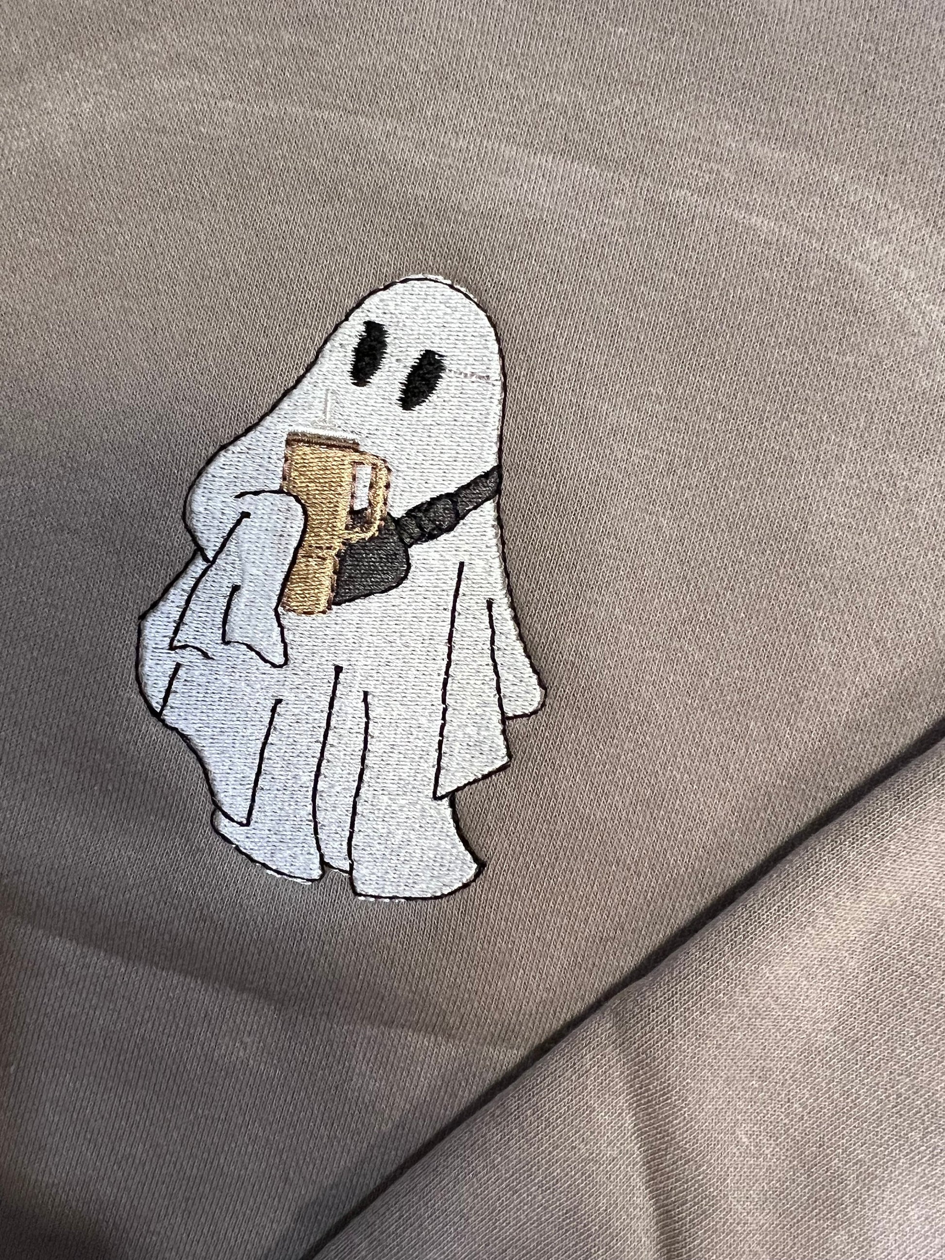 Halloween Sweatshirt Ghost Embroidered Shirt Spooky Gift For Friend Halloween Crewneck Ghosts Cute Halloween Funny Ghost