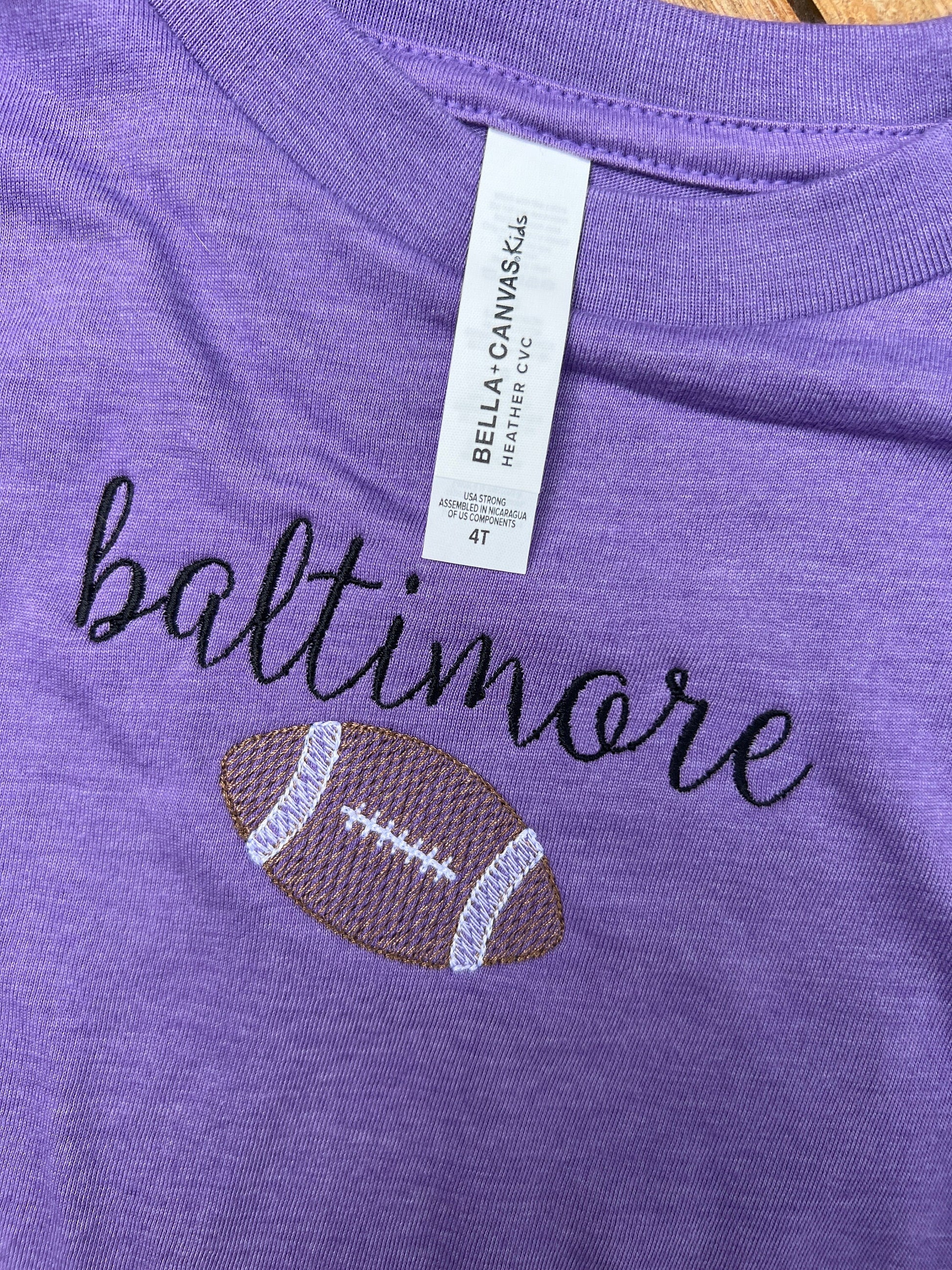 Toddler Football Tshirt Comfort Colors Baseball Tshirt Gifts For Her Football Season Baseball Season Baltimore Football Baltimore Baseball